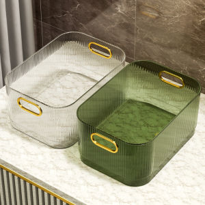 Transparent Acrylic Desktop Organizer Box Cosmetic Mask Lipstick Skincare Supplies Basket Dormitory Office Storage Solution