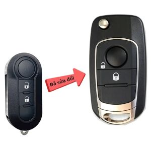 Vỏ Ốp Chìa Khóa Xe YOCASTY Dành Cho Fiat 500 Doblo Bravo Ducato Qubo Grande Punto - 2/3 Nút Kiểu Gập Lưỡi Khóa SIP22