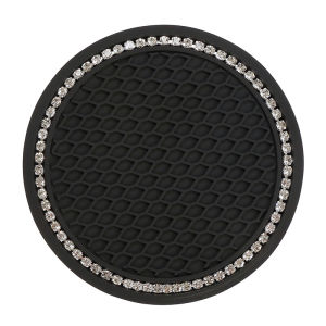 2Pcs Luxury Crystal Car Cup Cushions Anti-Scratch Water Resistant Cup Slot Mats Vehicle Interior Bling Decor Accessories
