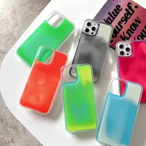 Moving Sand Luminous Phone Case 16 Cover for iPhone 16 14 15 Pro Max Shell Glow in Dark Liquid Glitter Quicksand Hard Fundas Coque