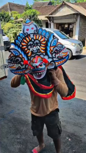 PROMO BARONG JUMBO MOTIF KUCINGAN / BARONGAN / CAPLOK KAYU MEINAN KESENIAN TRADISIONAL (FREE KEMUL)