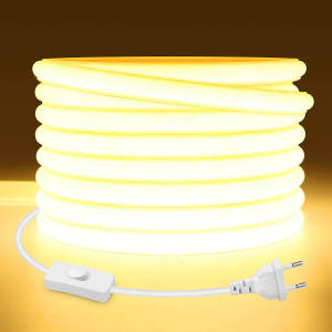 Super Bright 110V 220V COB LED Strip Neon Light FOB Flexible Tape Waterproof Warm/Neutral/White Night Lights For Garden Decor