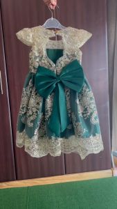 Girl Dress Gold Applique Lace Dresses for Kids Wedding Birthday Gown With Bow Baby 1st Birthday Dress Girl Princess Dress Quinceañera Dresses Rose Gold - Lazada