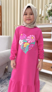 Hooneybee Husna Fanta - Gamis Anak Perempuan - [ Size 2-10 Th] Baju Muslim Cewek