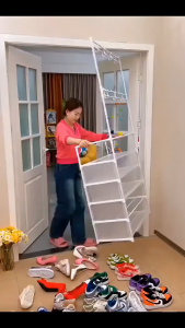 COD Rak Sepatu + Rak Gantung Tas Topi Rak Penyimpanan Dengan Penutup Rak Gantung Sepatu Penyimpanan Rak Sepatu Tertutup Anti Debu