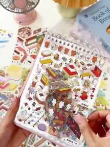 สติ๊กเกอร์ภูมิทัศน์ 3D Cabins ของเล่นเด็กผู้หญิงและของเล่นเด็ก DIY เต็นท์สติกเกอร์ปริศนาสติกเกอร์ PET