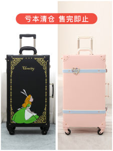 High Aesthetic 20 Inch Womens Luggage Suitcase Carry-On Retro Style PU Material Universal Lock Coded Wheel Suitcase