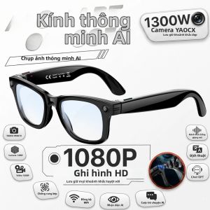 Kính Thông Minh W620 AI Camera HD 13MP Kích Hoạt Bằng Giọng Nói WiFi Khử Tiếng Ồn ENC Hai Mic Pin 290mAh Hỗ Trợ Dịch Thuật & Ghi Âm
