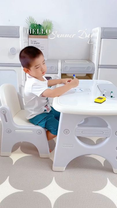 🦁Tinylion🦁 โต๊ะเด็ก โต๊ะเด็กอนุบาล โต๊ะเขียนหนังสือเด็ก โต๊ะทำการบ้าน ...