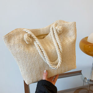 Túi Tote Đi Biển Cỡ Lớn Thời Trang 2024 Túi Xách Dệt Đơn Giản Túi Xách Đeo Vai Đơn Túi Tote Đi Làm Thường Ngày Túi Xách Dây Đeo Chéo