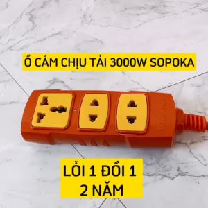 <SOPOKA> Ổ cắm điện ổ điện SOPOKA T3000W công suất lớn siêu chịu tải MÀU CAM.