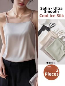 MOYISHA | Off Shoulder Slimming Genuine Silk Camisole Top