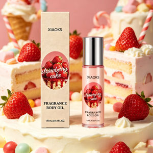 1 Bottle of Strawberry Cake Sweet Roll-On Perfume - Charming Floral Roll-On Fragrance Sweet-Strawberry-Cake Scent Sweet-Smelling Long-Lasting Fragrance to Enhance Charm Valentines Day and Couples Day Gift to Attract Men Stylish Gradient Glass Bo...