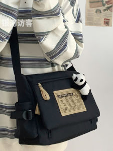 JENL Retro Shoulder Bag for Students School Bags for Men and Women Large Capacity Crossbody Bag for Students