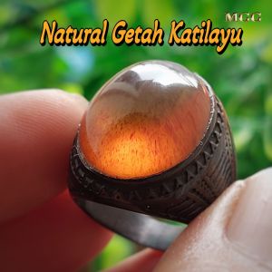 Cincin Batu Akik Getah Katilayu Natural Amber Good Qualty