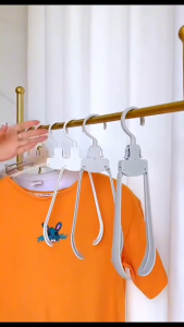 พร้อมส่ง ไม้แขวนเสื้ออเนกประสงค์ พับเก็บได้ แขวนเสื้อผ้าเรียบร้อย ไม่ทิ้งรอย ใช้ได้ทั้งในบ้านและเวลาเดินทาง N13