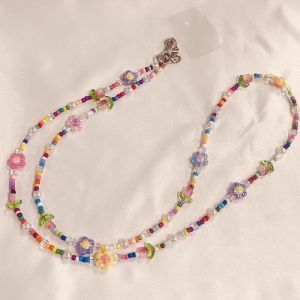 CHUICHUNFENG | Versatile Long Tulip Flower Decorative Chain with Amplifier and Pearl Beads for Phone