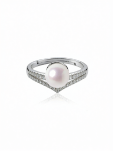 YISHU | Natural Freshwater Pearl Ring Unique Design S925 Sterling Silver