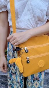 Túi Vải Đeo Chéo Kipling Mã KL21 Chất Liệu Vải Dù Chống Nước Túi Có 3 Đáy Có Nhiều Ngăn Để Đồ Dáng Túi Vuông KT 24X24x17cm ( ảnh thật )