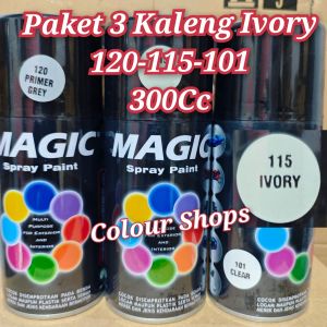 Pilok Pilox Pylox Cat Magic Paket 3 Kaleng Ivory 115 Primer Grey 120 Clear 101 300Cc