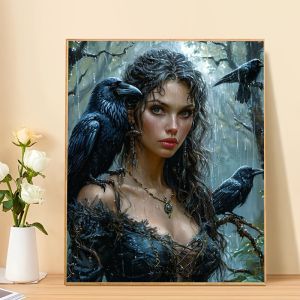 DIY Oil Painting By Numbers Kit Woman in The Rain Acrylic Paint By Numbers Diy Numbers Painting Art on Canvas By Numbers
