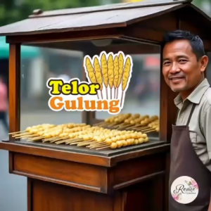 STIKER KACA GEROBAK VINYL TELOR GULUNG / LABEL MAKANAN