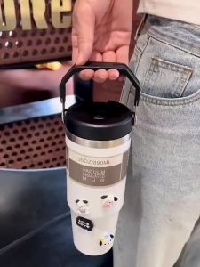 Termos Tumbler Handle Jumbo Stainless Steel Vacuum Insulated 900ml B036