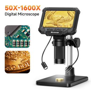 4.3inch Coin Microscope with Lights 1920P HD Videol Microscope for PCB Repair Coins Plants Coin Collection Supplies PC View