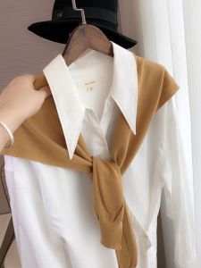 Mùa Xuân Mùa Thu Khăn Choàng Dệt Kim Nữ Khăn Quấn Vai Nút Thắt Mùa Hè Ấm Áp Áo Sơ Mi Bảo Vệ Cổ Phụ Kiện Vai Nhỏ