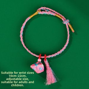 GUOQI | Handmade Colorful Rope Bracelet Braided Red Tiger Zongzi Design