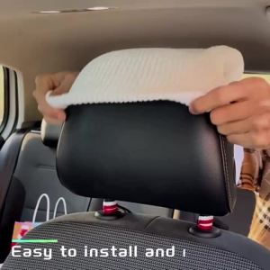 2 PCS Car Headrest Cover Personalized Funny Car Seat Full Face Mask Ski Mask Wrap Protection for Auto Front Seat Rest