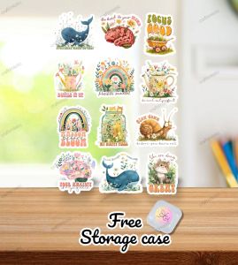 Waterproof Vinyl Motivational Sticker with storage case