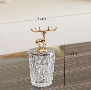 Toples Lid Jar Mahkota Kepala Rusa Elegan dan Mewah Kreatif Toples Multifungsi Gaya Nordik