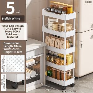 Multifunctional Rolling Storage Rack Modern Minimalist