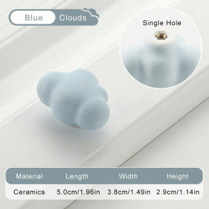 Childrens Room Cabinet Knobs Ceramic Cabinet Handle Cartoon Clouds Star Cabinet Wardrobe Drawer Pull Handles for Kids Room
