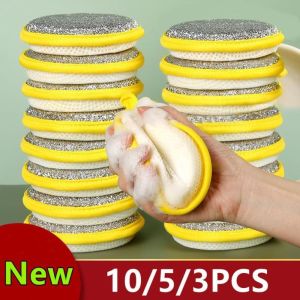 ROLL Scouring Pad Kitchen Dishwashing Sponge Reusable Double-sided Household Cleaning Rag Kitchen Clean Tools Wipe The Pot Sponge