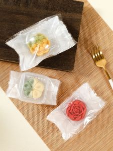 Thickened Simple Side Concave Mooncake Packaging Bag with Bottom Tray Sealed Bag for Baking Kitchen Use 80g 50g 100g Bags