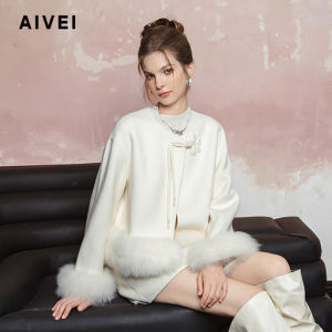 Aivei Winter Woolen Suit Set Short Skirt Jacket Small Size Fashionable Traditional Chinese Style Womens Clothing R762901A