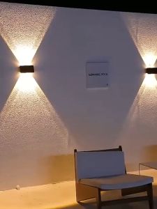 Solar Wall Lights Outdoor Gate Fence Waterproof LED Sconces Lamp Up Down Garden Decor for House Porch Corridor Lighting