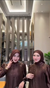 Viola Dress Matt Silk Mix Brukat Apk Payet Dress Wanita Terbaru 2025 Kekinian Fashionable Murah COD