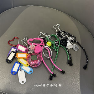 Korean Ins Baseball Game Machine Couple Bicycle Key Case Package Pendant Climbing Rope Earphone Case Hanging Ornaments Bracelet Rope