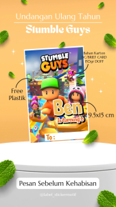 ( ISI 30 PCS ) UNDANGAN ULANG TAHUN STUMBLE GUYS Undangan UlangTahun | Undangan Ulang Taun / UlangTaun | Undangan ULTAH | BIrthday Card | Undangan Pesta / Party | KARTU UCAPAN