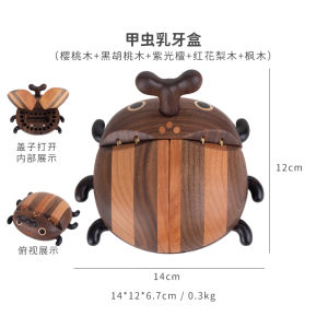 Bug Real Wood Teeth Storage Box Childrens Gift Tooth Memorial Box Storage Organizer for Family Home