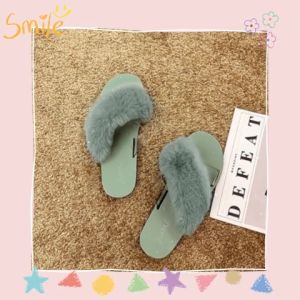 QDshop ราคาดี - รองเท้าแตะผู้หญิง-ผู้สูง รองเท้าแตะพื้นเรียบ รองเท้าแตะขนนูม บริการรองเท้าที่ดีไซน์ รองเท้าแตะสายคาด ติดประสิทธิภาพด้วยสายมา 1 ข้าง น้ำหนักเบา 4 สี สั่งราคาดีที่สุดท้าย