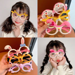 Adorable Cartoon Childrens Sunglasses Frame Girls Decorative Photo-taking Baby UV Protection Prismatic Eyewear Princess Style