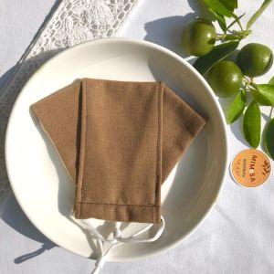 Khẩu trang vải Linen 3D (3 lớp) chống bụi chống nắng tone nâu thanh lịch