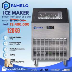 Mesin Es Batu Kristal 100-120kg/Day Ice Maker Terbaik Cafe Kantor DLL