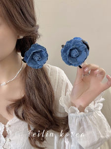 Blue Flower Hair Claw Womens Elegant Fashion Hair Accessories Hair Bands Design Sensation Niche Headwear Luxury Essence