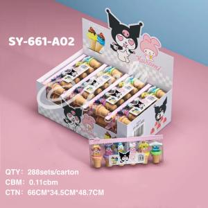 Mini Fluorescent Pen Set Cute Sanrio Characters Ideal for Primary School Students Notebook Marking Tools Six Colors Available