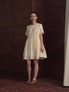 hacikis | Breezy Breathable A-Line Loose High Waist Pockets Dress
